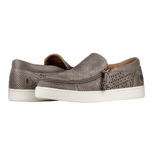 NEW Billy Footwear Women Perf Low Top Zip Up Mocs Taupe Adaptive Size 6 M RY2493